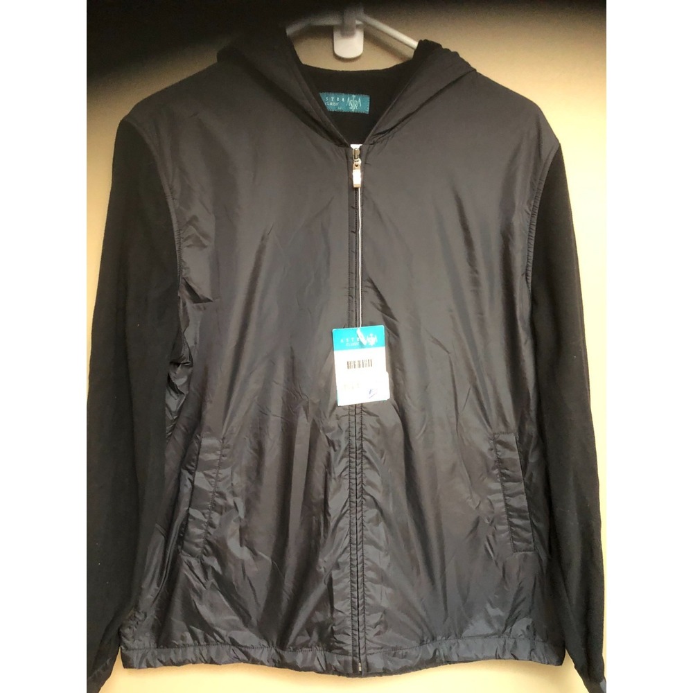 Vintage Astra Classic Golf Jacket Medium Full Zip Hooded Nylon Fleece Lined NWT